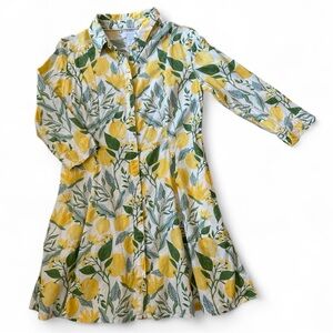 Martha Stewart Collection Lemon Print Dress Sz Small